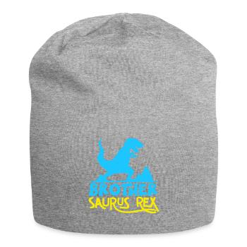 Bruder Saurus Rex - lustige Dinosaurier-Grafik - Jersey-Beanie - Grau meliert - Vorne