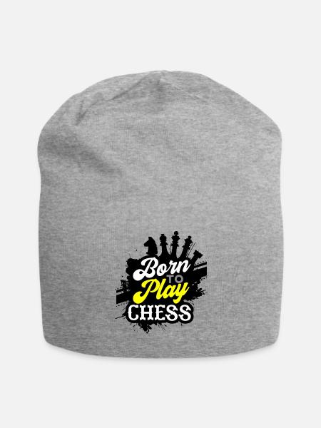 Geboren um Schach zu spielen - Sport Gift - Jersey-Beanie - Grau meliert