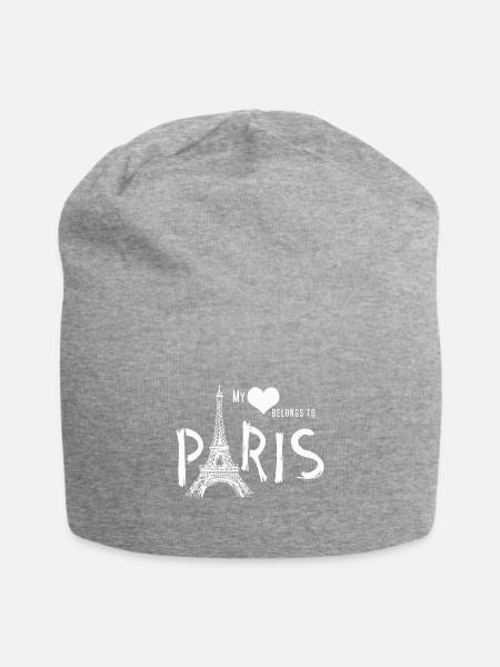 Paris - Jersey-Beanie - Grau meliert