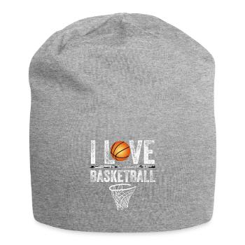 Ich liebe Basketball - Jersey-Beanie - Grau meliert - Vorne