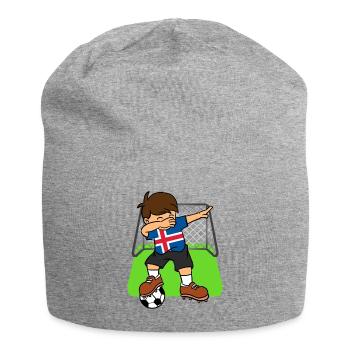 Ballon de football de l'Islande Dabbing Kid Island Island Football - Bonnet en jersey - gris chiné - Devant