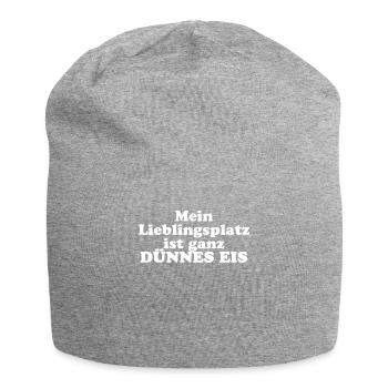 My favorite place is very thin ice - Jersey Beanie - heather grey - Front