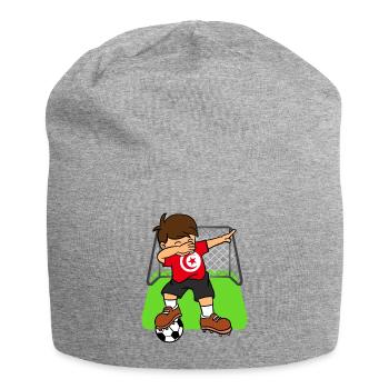 Tunesien-Fußball, der Kind-tunesischen Fußball abtupft - Jersey-Beanie - Grau meliert - Vorne