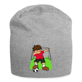 Marokkanischer Fußball, der Kindermarokkanischen Fußball abtupft - Jersey-Beanie - Grau meliert - Vorne