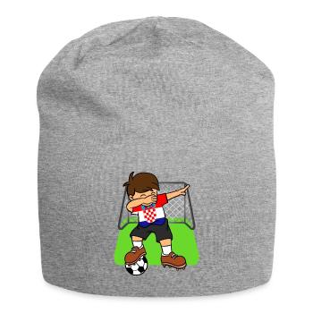 Kroatien-Fußball, der Kinderkroaten-Fußball abtupft - Jersey-Beanie - Grau meliert - Vorne