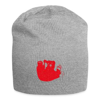 Roter Bär Bären süß Natur Wildtier Naturschutz - Jersey-Beanie - Grau meliert - Vorne
