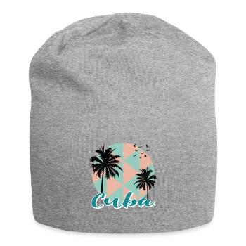 Cuba Caribbean Vacation Cruise - Jersey Beanie - heather grey - Front