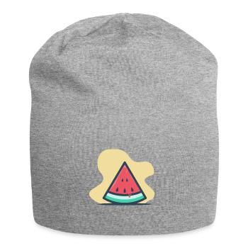 Endlich wieder Sommer - Wassermelone - Geschenk - Jersey-Beanie - Grau meliert - Vorne