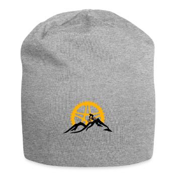 Mountainbike - MTB Mountainbiker Geschenk - Jersey-Beanie - Grau meliert - Vorne
