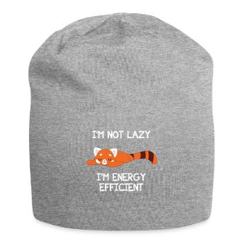Red Panda - Cat Bear - Lazy - Energy Saving - Jersey Beanie - heather grey - Front