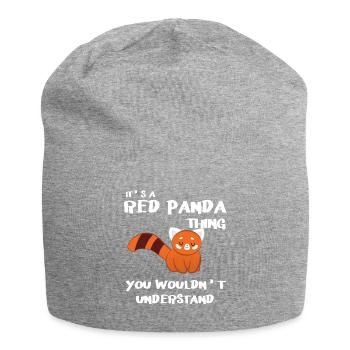 Red Panda - Cat Bear - Panda lover - Panda - Jersey Beanie - heather grey - Front
