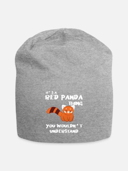 Roter Panda - Katzenbär - Pandaliebhaber - Panda - Jersey-Beanie - Grau meliert