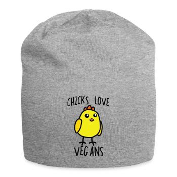 Vegan - Jersey-Beanie - Grau meliert - Vorne