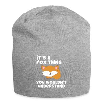 Fox - vixen - Fox lovers - gift - Jersey Beanie - heather grey - Front