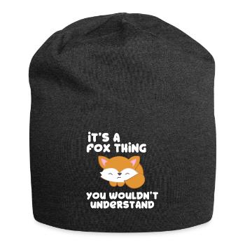 Fox - renarde - amateurs de renard - cadeau - Bonnet en jersey - charbon - Devant