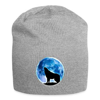 Loup pleine lune - Bonnet en jersey - gris chiné - Devant
