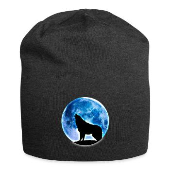 Loup pleine lune - Bonnet en jersey - charbon - Devant