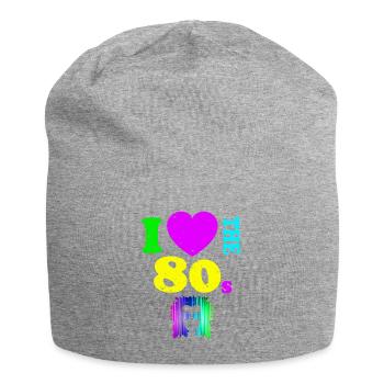 Ich liebe die 80er Jahre T-Shirt Neon Punk Rocker Glowing - Jersey-Beanie - Grau meliert - Vorne