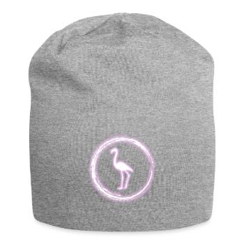Glühen-Kreis-Flamingo-heller Neon-glühender Effekt - Jersey-Beanie - Grau meliert - Vorne