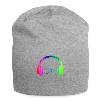 Headphones And Sunglasses Neon T-Shirt Glowing - Jersey Beanie - heather grey - Front