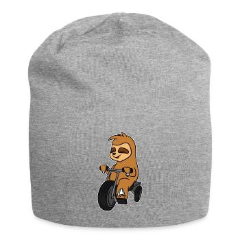Sloth Riding Tricycle T-Shirt Animal In Trike - Jersey Beanie - heather grey - Front