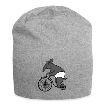 Tapir Riding Retro Vélo Grande Roue Malayan Tapir - Bonnet en jersey - gris chiné - Devant