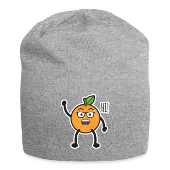Greeting orange - Jersey Beanie - heather grey - Front