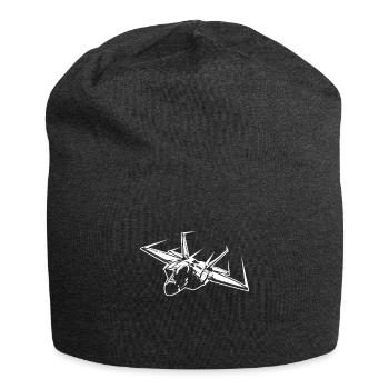 Pilot Kampfjet Militär Flugzeug Düsenjet - Jersey-Beanie - Anthrazit - Vorne