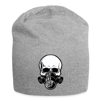 Skull with gas mask - Jersey Beanie - heather grey - Front