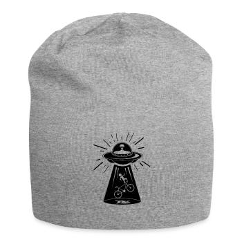Ufo cycliste vélo détourner Alien vélo idée cadeau - Bonnet en jersey - gris chiné - Devant
