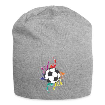 Soccer colorful paint splashes - Jersey Beanie - heather grey - Front