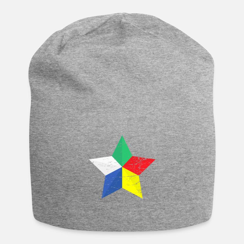 Druze People Distressed star. - Jersey Beanie - heather grey