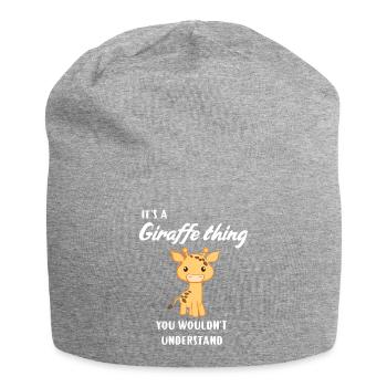 Giraffe - Giraffen - Giraffenfan - Geschenk - Jersey-Beanie - Grau meliert - Vorne