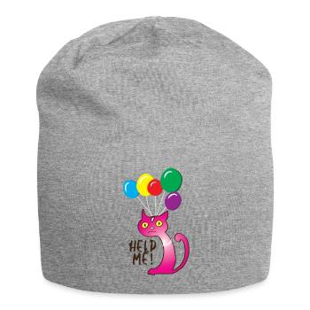 Cat Help me, Help me - Jersey Beanie - heather grey - Front