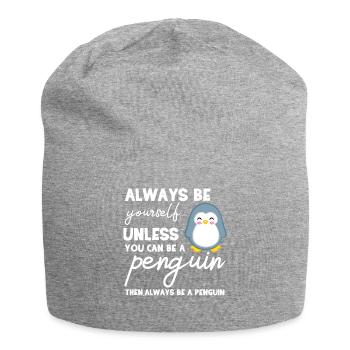 Pingouin - Pingouins - Penguin Motive - Soyez vous-même - Bonnet en jersey - gris chiné - Devant