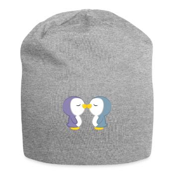 Penguin - penguins - penguin motif - penguin love - Jersey Beanie - heather grey - Front