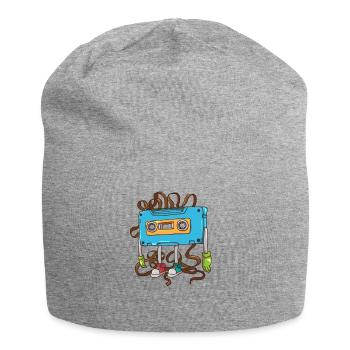 Tape salad cassette of the 80s - Jersey Beanie - heather grey - Front