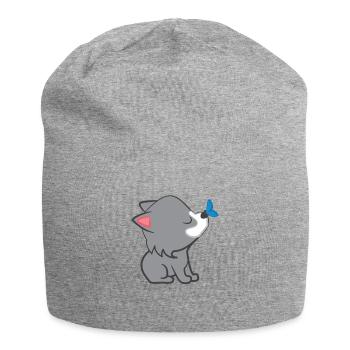Wolf - Wolves - Wolffan - Wolf motive - Jersey Beanie - heather grey - Front