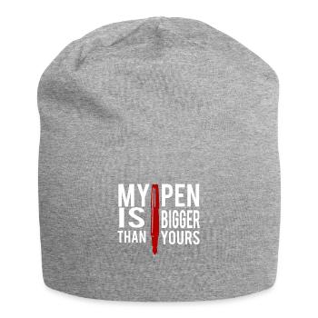 Mein Stift ist größer als Ihr - Jersey-Beanie - Grau meliert - Vorne