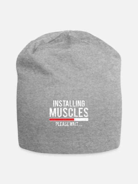 Muscle Installieren bitte warten Out Gym Fitness-A - Jersey-Beanie - Grau meliert