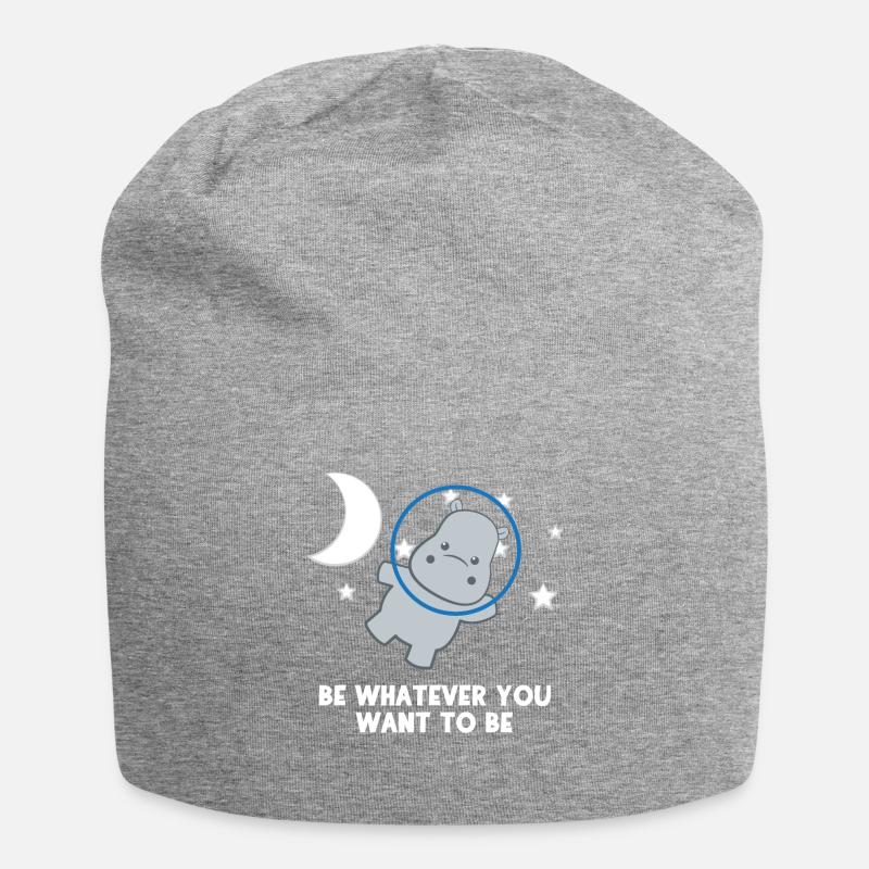Hippopotame - Hippopotames - Hippofan - Soyez vous - Bonnet en jersey - gris chiné