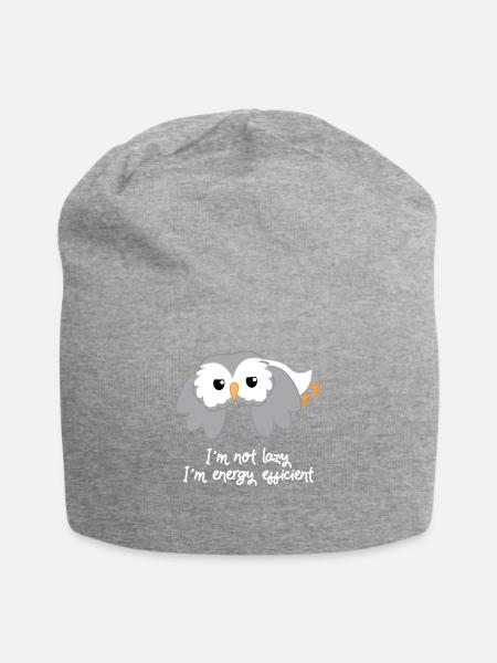 Chouette - hibou - hibou - t-shirt hiboux - lazybones - Bonnet en jersey - gris chiné