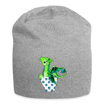 Dragon in the cup Mythical creature - Jersey Beanie - heather grey - Front