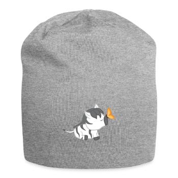 Zebra - Zebras - Zebra T-Shirt - Butterfly - Jersey Beanie - heather grey - Front