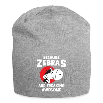 Zebra - Zebras - Zebrafan - Geschenk - Awesome - Jersey-Beanie - Grau meliert - Vorne