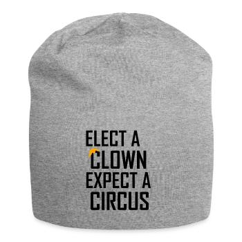 Wähle einen Clown Erwarte einen Zirkus Anti- - Jersey-Beanie - Grau meliert - Vorne