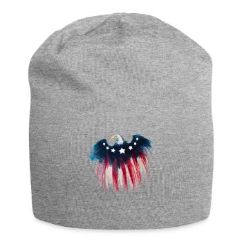 4th Of July American flag eagle - Jersey Beanie - heather grey - Front