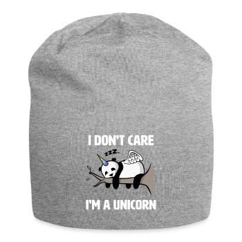 Je m’en fous je suis une licorne - Bonnet en jersey - gris chiné - Devant