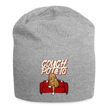 Funny Couch Potato TShirt Lazy Vegetable - Jersey Beanie - heather grey - Front