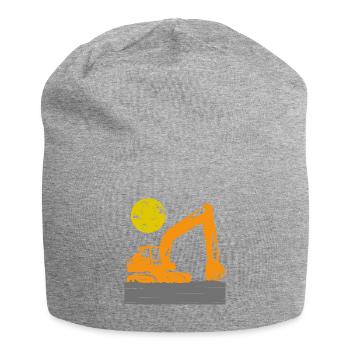Bagger Bauarbeiter Baustelle Baggern Kinder - Jersey-Beanie - Grau meliert - Vorne